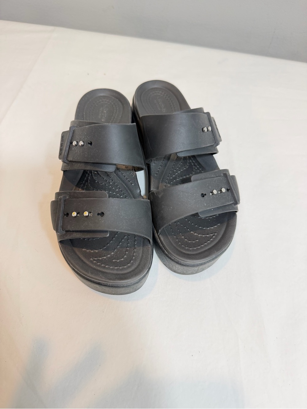 Crocs Brooklyn double adjustable buckle platform sandals size 7
